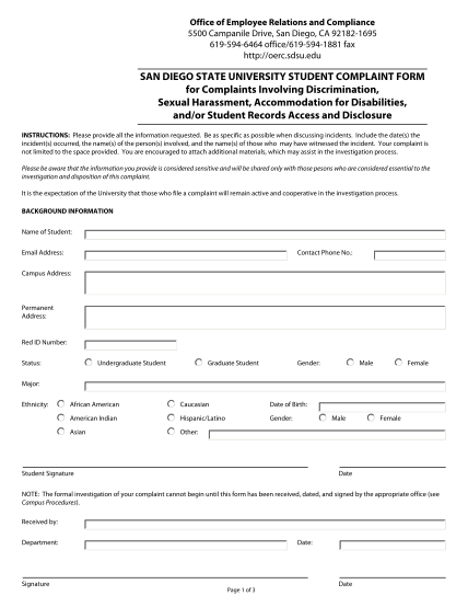 24648693-sdsu-student-complaint-form-office-of-employee-relations
