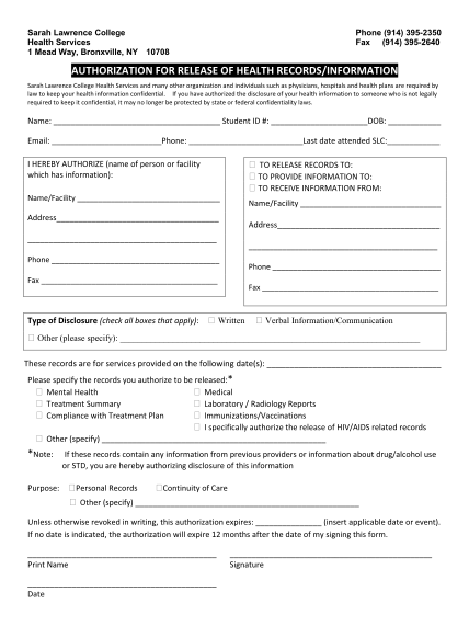 24680890-medical-records-request-form-sarah-lawrence-college-slc