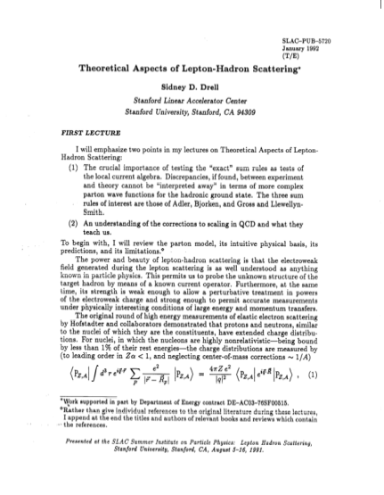 24754867-slac-pub-5-january-1992-te-theoretical-aspects-of-lepton-hadron-sidney-scattering-d-slac-stanford