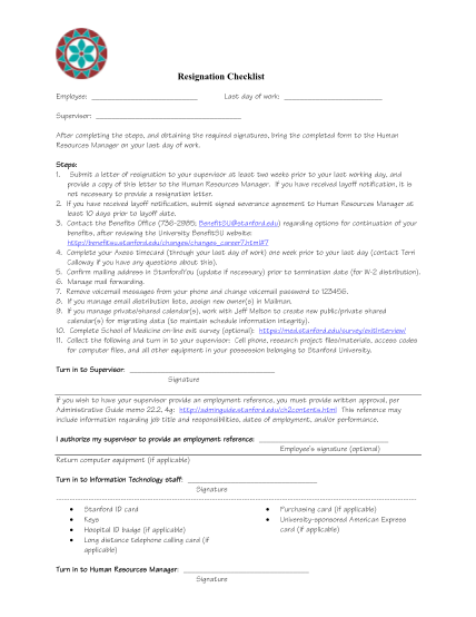 24755825-resignation-checklist-stanford-university