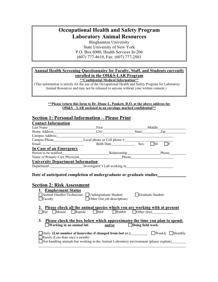 24783330-fillable-annual-occupational-health-screening-questionnaire-form-research-binghamton