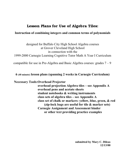 24861677-fillable-pre-algebra-lesson-plans-with-tiles-form