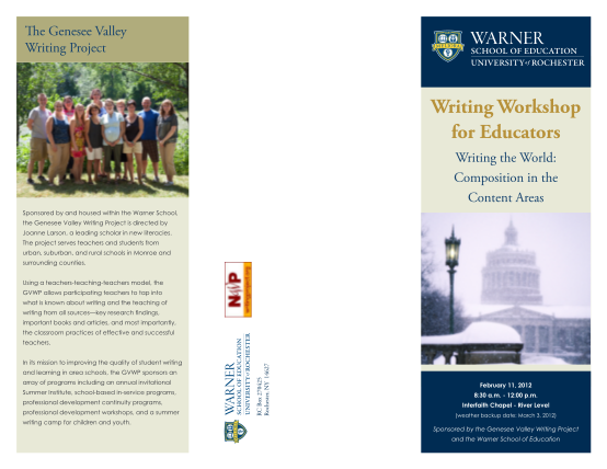 24982371-writing-workshop-for-educators-warner-school-education-warner-rochester