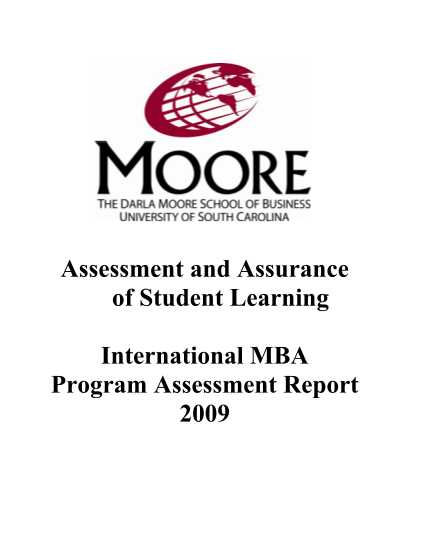 25011869-assessment-results-darla-moore-school-of-business-university