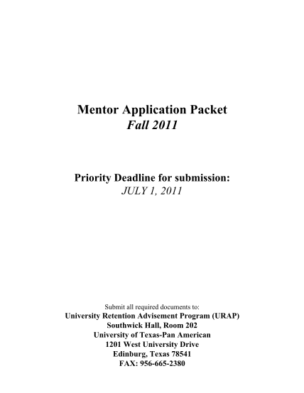 25192777-mentor-application-packet-fall-2011-the-university-of-texas-pan-portal-utpa