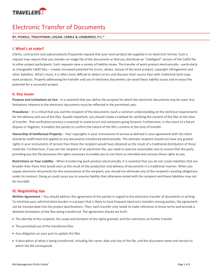 25589-15-electronic-tr-ansfer-of-d-ocuments-electronic-transfer-of-documents-travelers-insurance-forms-and-applications