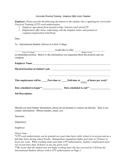 25681716-cpt-employers-offer-letter-template-calvin-college-calvin
