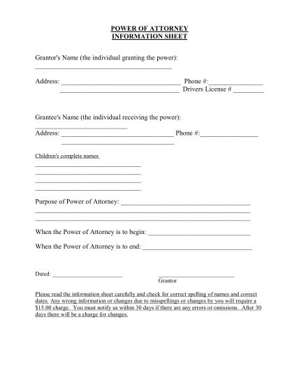 Free Hawaii Power Of Attorney Forms
