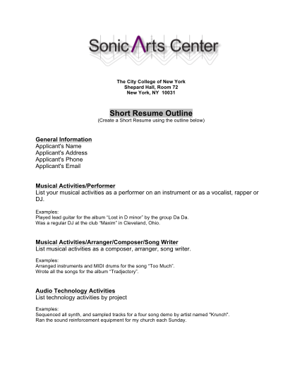 25727346-fillable-sonic-arts-resume-form-sonic-arts-ccny-cuny