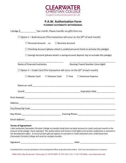 25808166-paw-authorization-form-clearwater-christian-college-clearwater