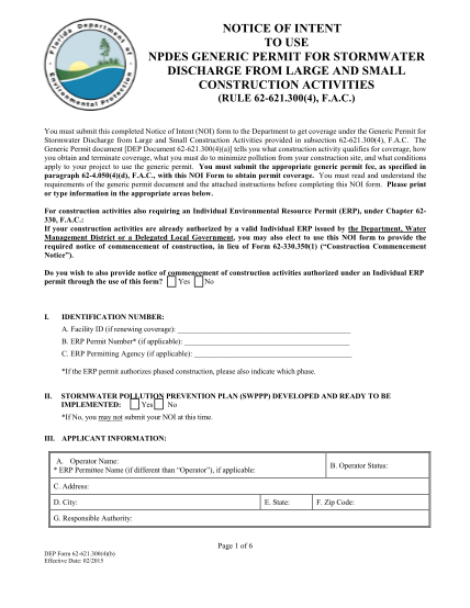 259740714-noi-to-use-npdes-generic-permit-for-stormwater-discharge-from-large-and-small-construction-activities-noi-to-use-npdes-generic-permit-for-stormwater-discharge-from-large-and-small-construction-activities-dep-state-fl