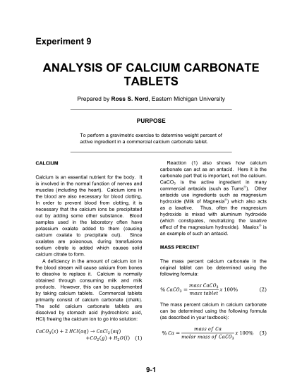 259876594-analysis-of-calcium-carbonate-tablets-eastern-michigan-university-emich