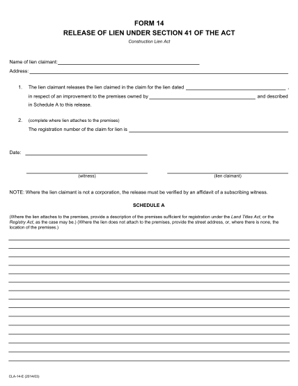 260263389-form-14-release-of-lien-under-section-41-of-the-act-construction-lien-act-form-14-ontariocourtforms-on