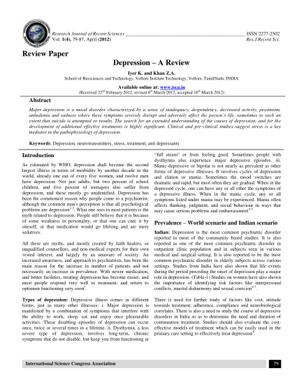 260353447-review-paper-depression-a-review-isca