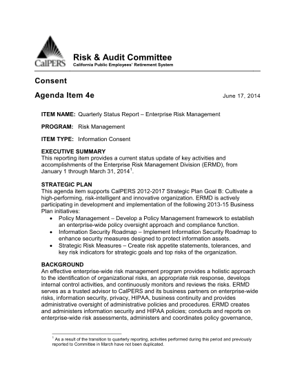 260460800-agenda-item-5d-quarterly-status-report-enterprise-risk-management-risk-and-audit-committee-calpers-ca