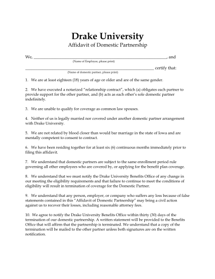 260550582-drake-university-affidavit-of-domestic-partnership-we-and-name-of-employee-please-print-certify-that-name-of-domestic-partner-please-print-1-drake