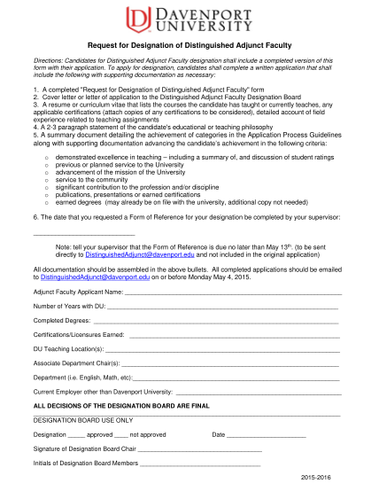 260576955-request-for-designation-of-distinguished-adjunct-faculty-davenport