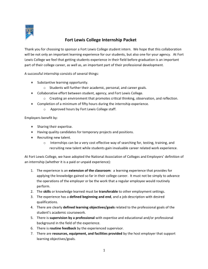 260610881-fort-lewis-college-internship-packet-fortlewis