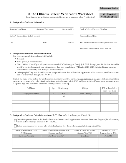 260639515-independent-student-201314-illinois-college-verification-worksheet-v1-standard-verification-form-your-financial-aid-application-was-selected-for-review-in-a-process-called-verification