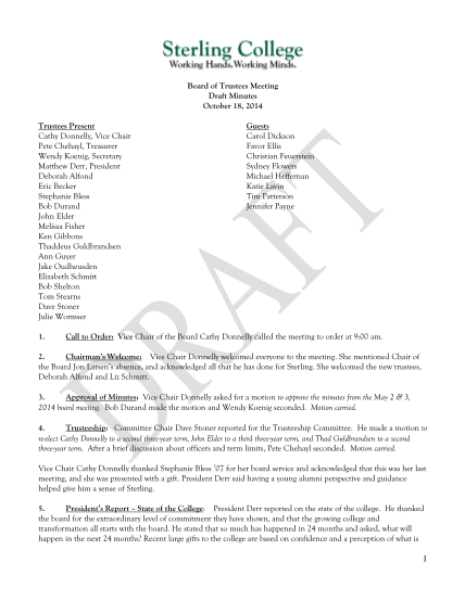 260904146-board-of-trustees-meeting-draft-minutes-october-18-2014-sterlingcollege