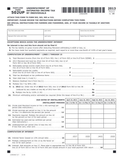 260937-fillable-maryland-and-underpayment-of-estimated-income-tax-by-individuals-form