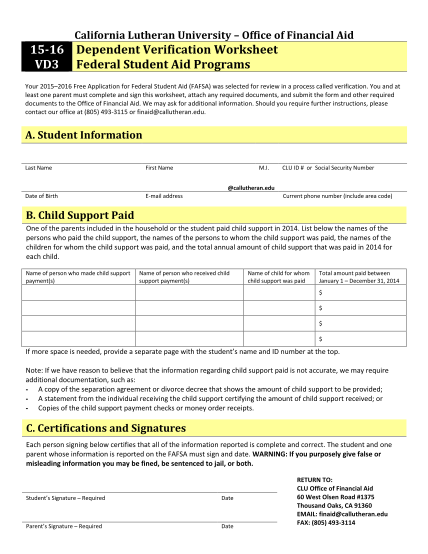 261006306-california-lutheran-university-office-of-financial-aid-1516-dependent-verification-worksheet-vd3-federal-student-aid-programs-your-20152016-application-for-federal-student-aid-fafsa-was-selected-for-review-in-a-process-called