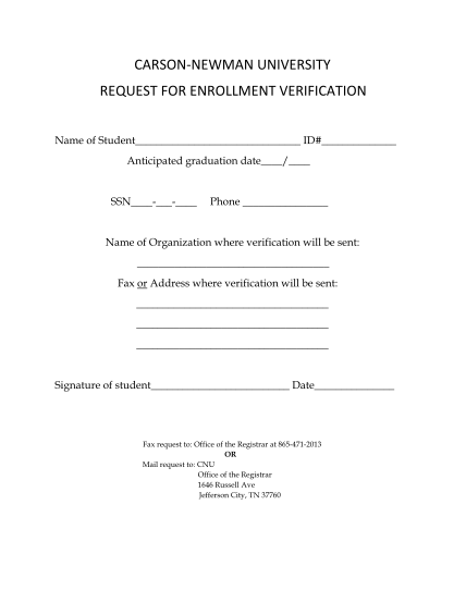 261056991-carson-newman-university-request-for-enrollment-verification-cn