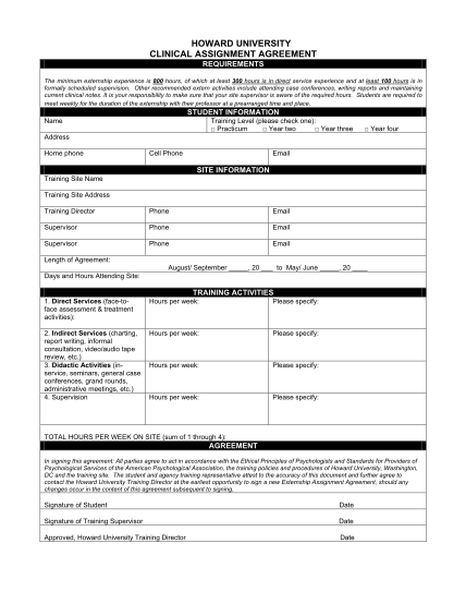 261136720-clinical-assignment-agreement-form-howard-university-howard
