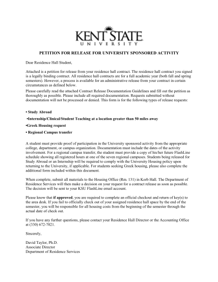 261154111-petition-for-release-for-university-sponsored-activity-kent