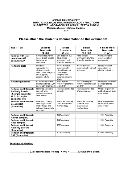 261184183-mdtc-432-clinical-immunohematology-rubric-and-technical-eval-blood-bank-morgan