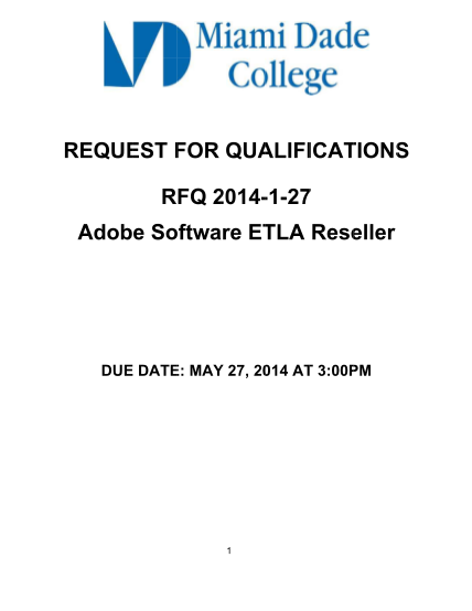261184907-re-eque-est-for-f-qua-alifiicat-tions-s-rfq-20142-127-7-adob-a-e-so-oftwa-are-et-tla-rese-eller-due-e-date-e-may-y-27-20-014-at-t-300p-pm-1-table-of-contents-section-purpose-and-intent-1-mdc