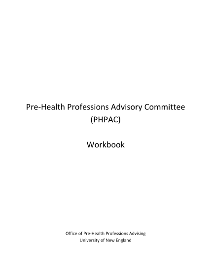 261298867-prehealthprofessionsadvisorycommittee-phpac-workbook-une