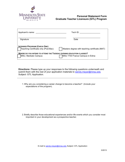 26150093-personal-statement-form-graduate-teacher-licensure-gtl-program-ed-mnsu