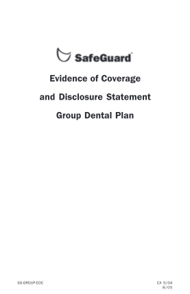26186-evidence-of-coverage-evidence-of-coverage-and-disclosure-statement-group-dental-plan-metlife-insurance-forms-and-applications