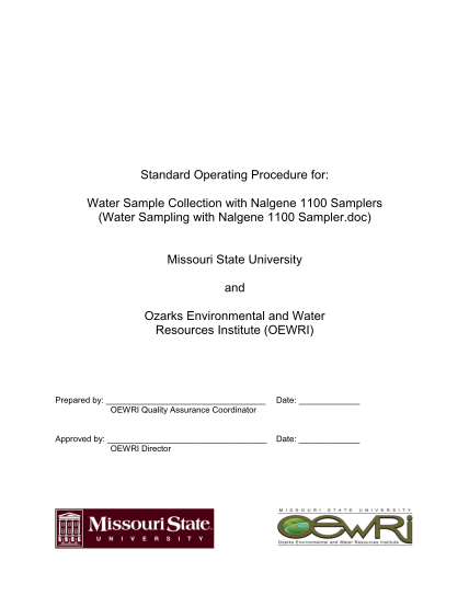 26203883-standard-operating-procedure-for-water-sample-collection-with-nalgene-1100-samplers-water-sampling-with-nalgene-1100-sampler-oewri-missouristate