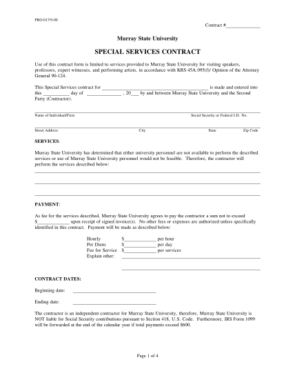 26218235-clear-form-pro-0179-00-contract-murray-state-university-special-services-contract-use-of-this-contract-form-is-limited-to-services-provided-to-murray-state-university-for-visiting-speakers-professors-expert-witnesses-and-performing