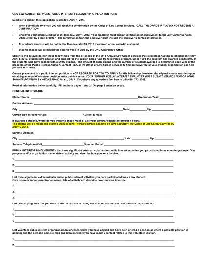 26229709-2013-fellowship-stipend-application-fill-in-form-ohio-northern-law-onu