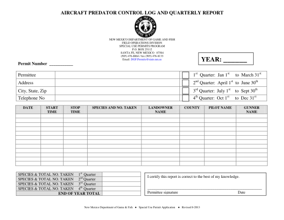 262730537-aircraft-predator-control-log-and-quarterly-report-wildlife-state-nm