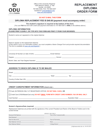 26309674-replacement-diploma-order-form-old-dominion-university