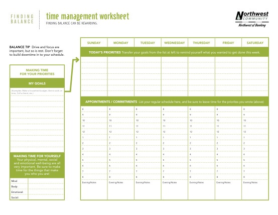 263523072-time-management-worksheet-northwest-community-credit-union