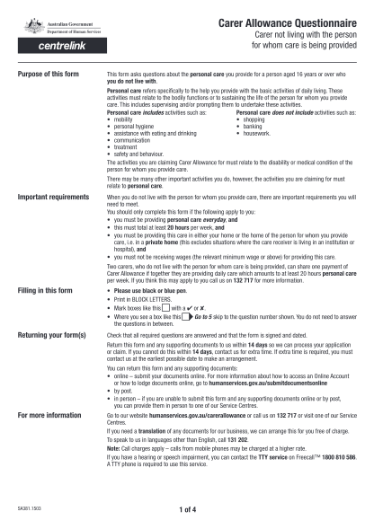 263942721-centrelink-carer-allowance-questionnaire-form