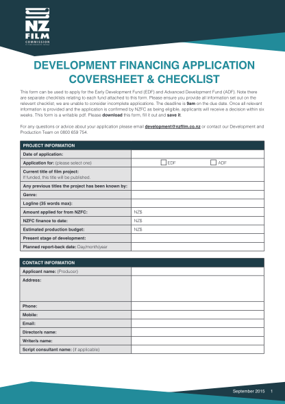 264139141-development-financing-application-coversheet-checklist