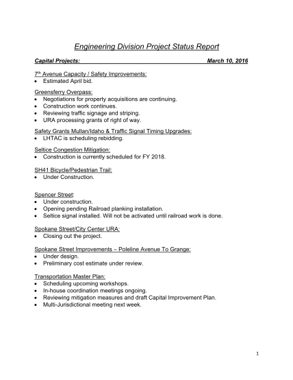 264594266-engineering-division-project-status-report-post-falls-idaho-postfallsidaho