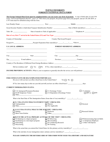 Sample Border Crossing Card for the U.S.A. - Immihelp