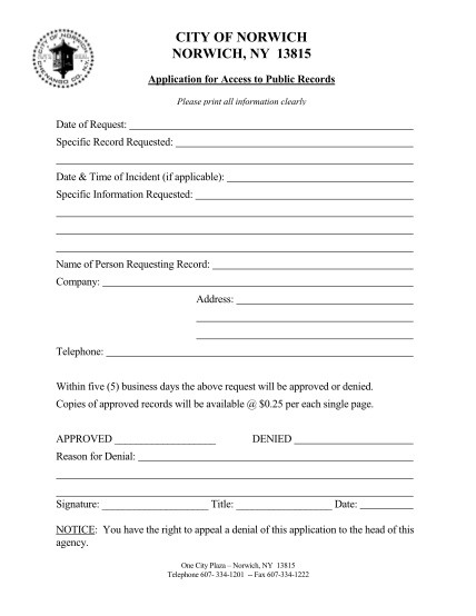 265302340-city-of-norwich-norwich-ny-13815-application-for-access-to-public-records-please-print-all-information-clearly-date-of-request-specific-record-requested-date-ampamp-norwichnewyork