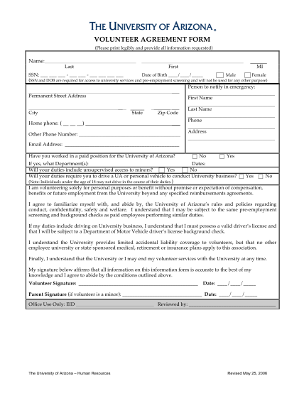 26580807-volunteer-agreement-form-university-of-arizona-keys-pharmacy-arizona