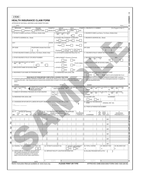 14 Health Insurance Claim Form 1500 Instructions Free To Edit 