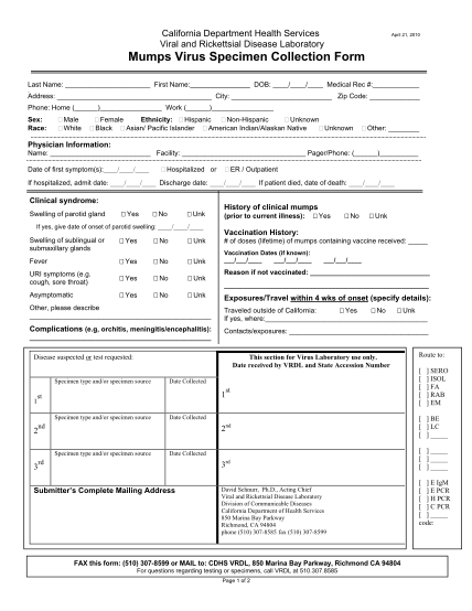 26747446-mumps-virus-specimen-collection-form-california-department-of-labmed-ucsf