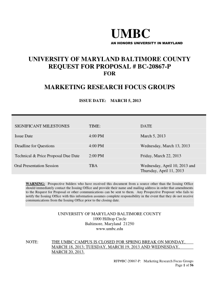26878190-university-of-maryland-baltimore-county-request-for-proposal-bc-umbc