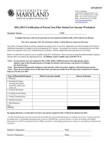 26880834-fillable-student-non-filer-statuslow-income-worksheet-form-financialaid-umd
